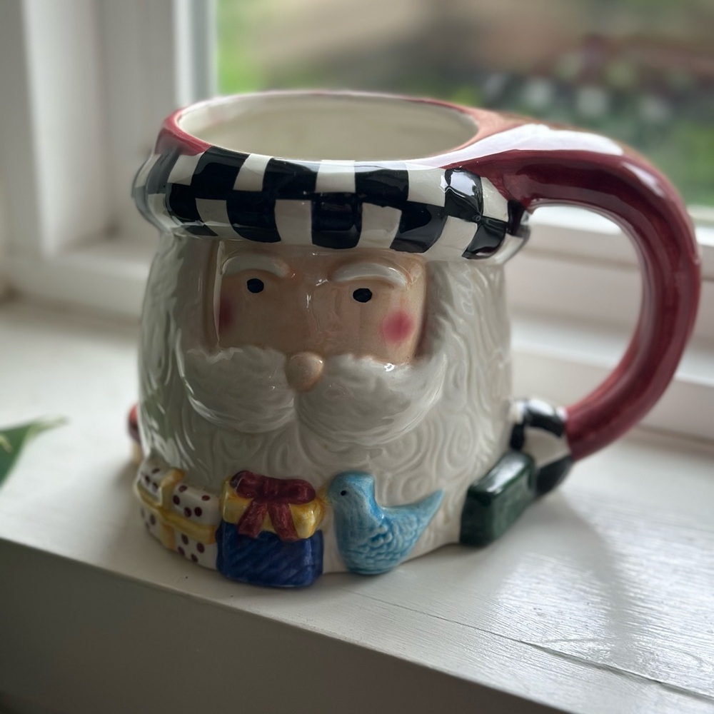 Sakura Ceramic Santa Mug Christmas Holiday Debbie Mumm coffee tea hot cocoa